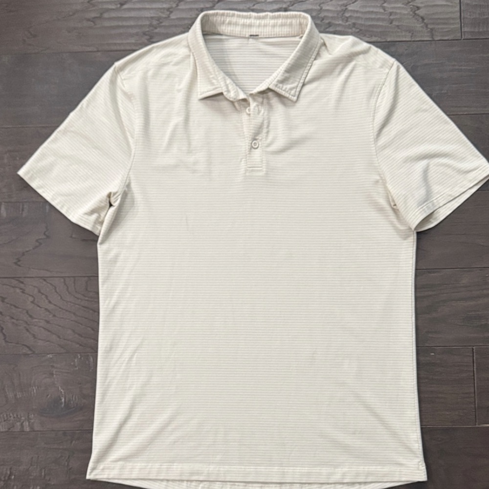Men's Short Sleeve Polo Shirt in Light Cream